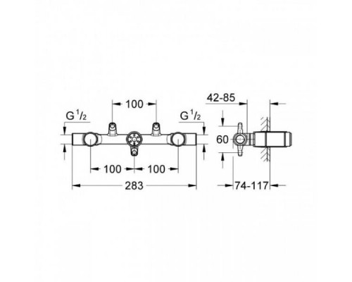 Механизм встраиваемый для двухрычажного смесителя Grohe DN15 29025000