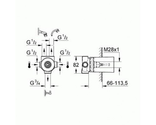 Скрытая часть переключателя на 3 положения Grohe Ondus 29033000