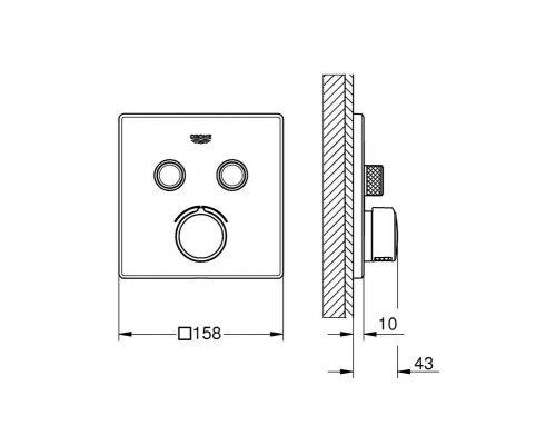 Смеситель термостатический для ванны или душа SmartControl 29148000 на 2 выхода