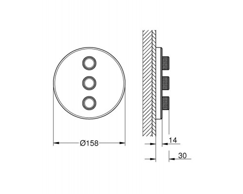 Внешняя часть переключателя потоков GROHE Grohtherm SmartControl на 3 положения, белая луна (29152LS0)