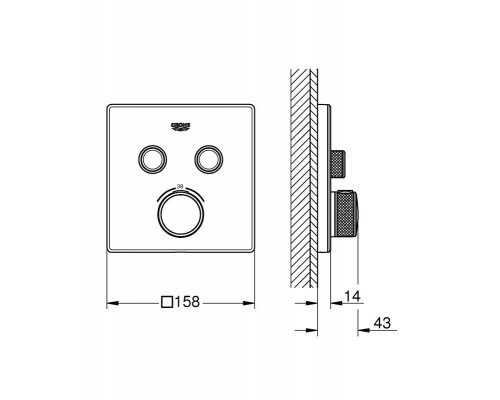 Термостат Grohe Grohtherm SmartControl 29157LS0 для ванны с душем. moon white