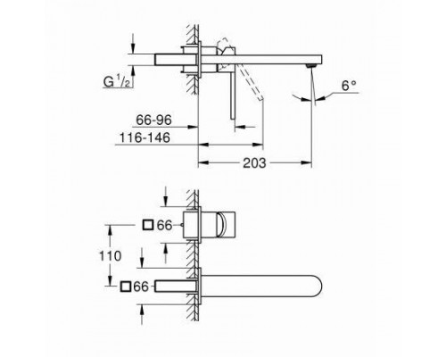 Смеситель для раковины Grohe Plus, 29306003, хром
