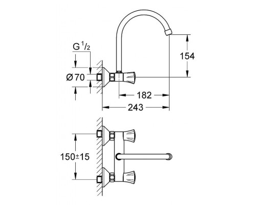 Смеситель для умывальника Grohe Costa L 31191001