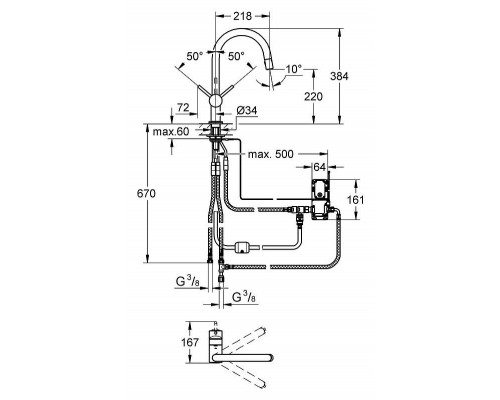 Смеситель кухонный Grohe Minta Touch 31358000