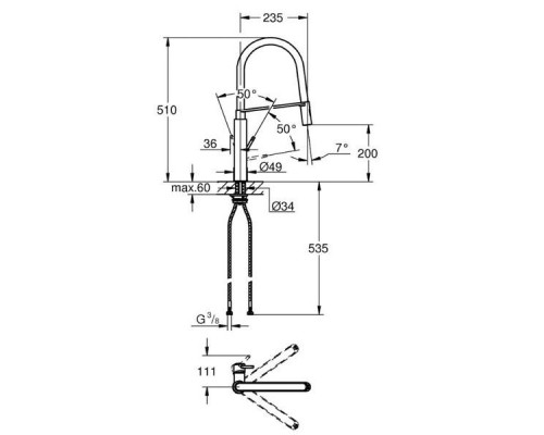 Смеситель кухонный для раковины Grohe Concetto 31491000 (хром)
