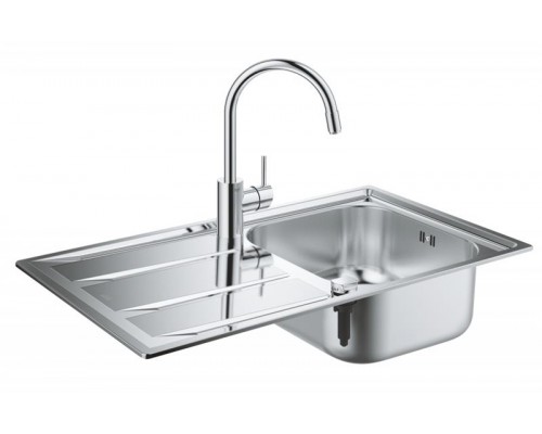 Мойка для кухни Grohe K400 45-S 86x50 31570SD0, врезная, со смесителем Concetto