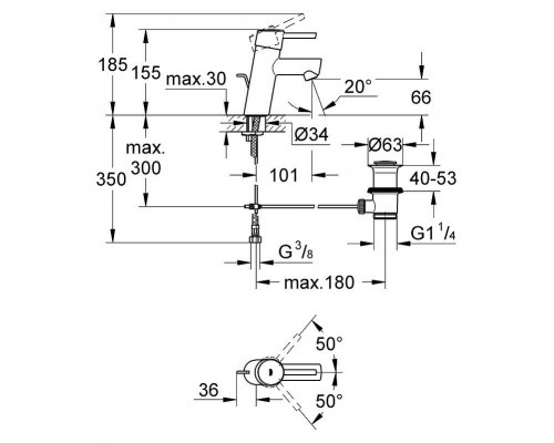Смеситель для умывальника Grohe Concetto 3220410E