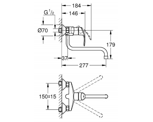 Смеситель для умывальника Grohe Eurosmart 32224002