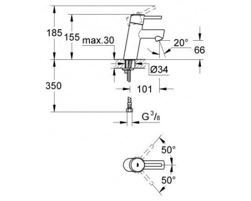 Смеситель для умывальника Grohe Concetto 3224010E