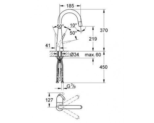 Смеситель кухонный Grohe Zedra 32296000