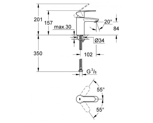 Смеситель для умывальника Grohe Eurostyle Cosmopolitan 3246820E