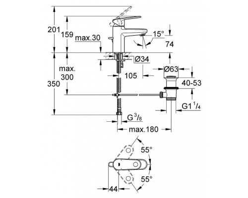 Смеситель для умывальника Grohe Europlus 32612002