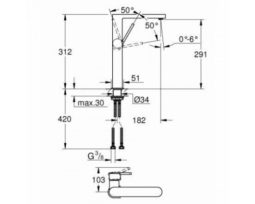 Смеситель для чаши Grohe Plus 32618003