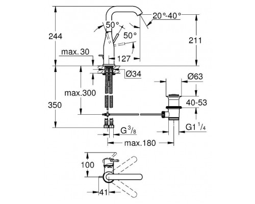 Смеситель для умывальника Grohe Essence New 32628001