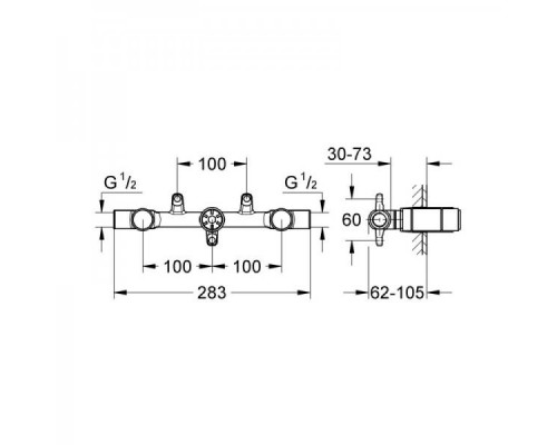 Механизм встраиваемый для двухрычажного смесителя Grohe 32706000
