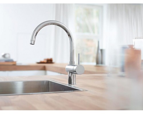Смеситель для кухонной мойки GROHE Minta с поворотным C-изливом, хром 32917000