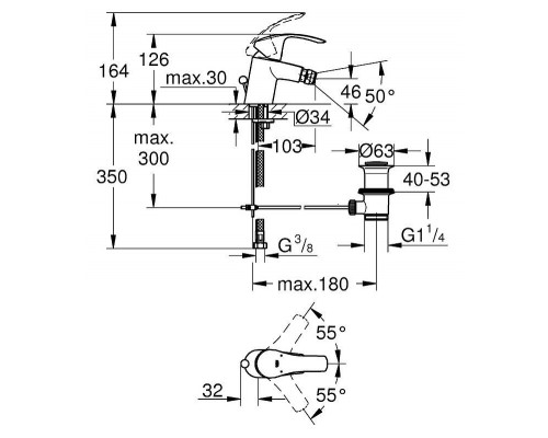 Смеситель для биде Grohe Eurosmart 32929002 для биде
