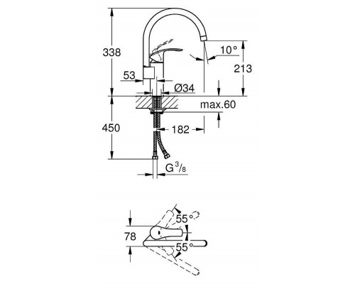 Кухонный смеситель Grohe Eurosmart New 33202002