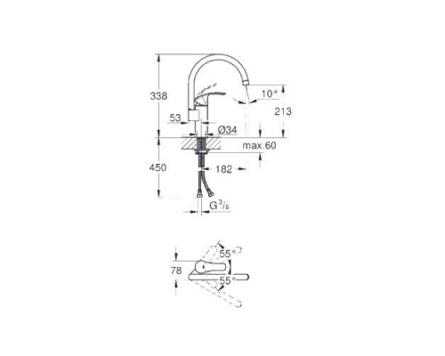 Смеситель кухонный Grohe Eurosmart New 33202DC2 (суперсталь)