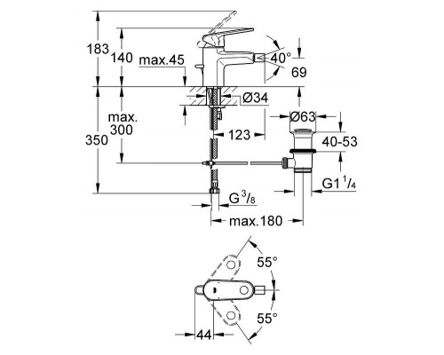Смеситель Grohe Europlus II 33241002 для биде