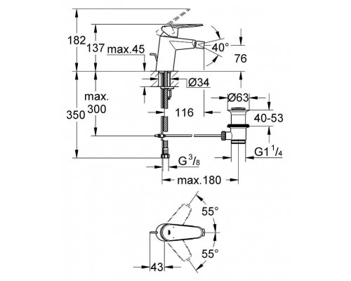 Смеситель Grohe Eurodisc Cosmopolitan 33244002 для биде