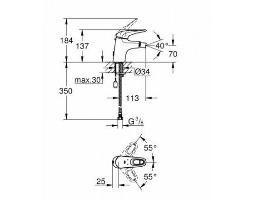 Смеситель для биде Grohe Eurostyle 33566003