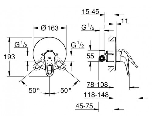 Смеситель Grohe Eurostyle New 33635003 для душа