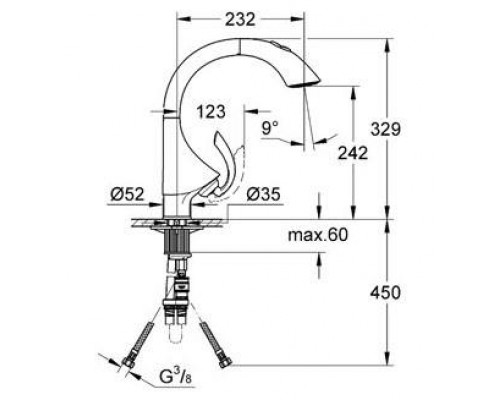 Смеситель кухонный Grohe K4 (сталь) 33782SD0