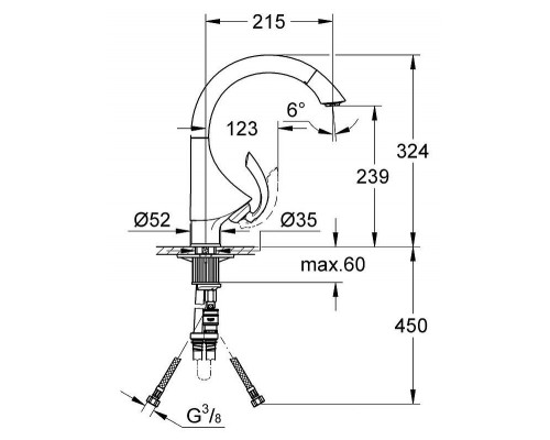 Смеситель кухонный Grohe K4 33786000 (хром)