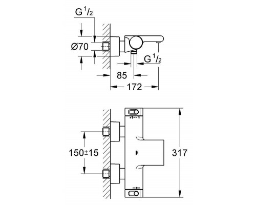 Смеситель для ванны Grohe Grohtherm 2000 New 34174001