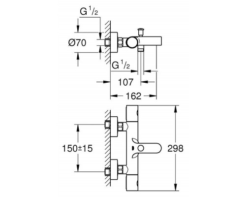 Смеситель для ванны Grohe Grohtherm 1000 Cosmopolitan M 34215002
