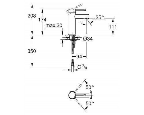 Смеситель для чаши Grohe Essence New 34294001