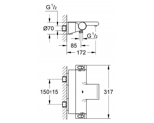 Смеситель для ванны Grohe Grohtherm 2000 NEW 34464001