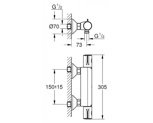 Grohe Термостатический смеситель для душа GROHE Grohtherm 800, 34558000