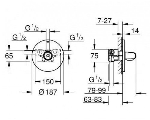Термостатический смеситель встраиваемый Grohe Grohtherm 1000 New 34573000 для душа