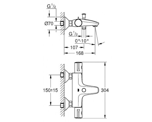 Термостатический смеситель для ванны GROHE Precision Start 34598000 хром