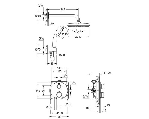 Душевая система Grohe Grohtherm 34727000