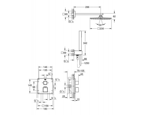 Душевая система Grohe Grohtherm Cube 34741000
