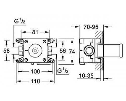 Скрытая часть для вентиля Grohe Grohtherm F 35028000