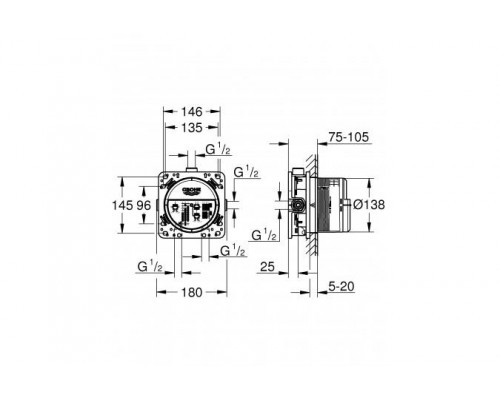Grohe Rapido SmartBox 35604000 универсальная встроенная часть