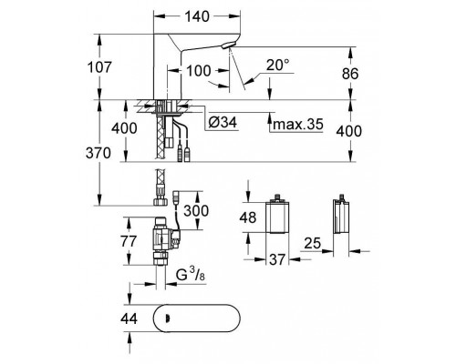 Смеситель сенсорный Grohe Euroeco Cosmopolitan E 36271000