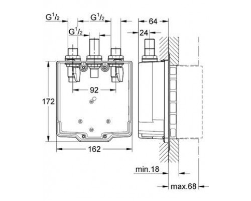 Скрытый монтажный ящик Grohe Euroeco Cosmopolitan E 36322000