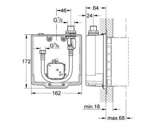 Скрытая монтажная часть для смесителя Grohe Euroeco Cosmopolitan E 36337000