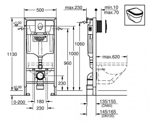 Инсталляция для унитаза Grohe Rapid SL 38721001
