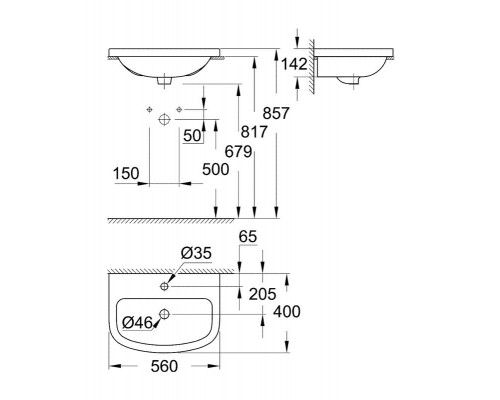 Раковина Grohe Bau Ceramic 39422000