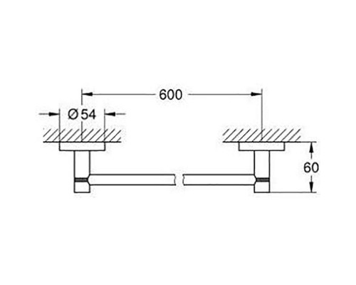 Держатель для банного полотенца GROHE Essentials 600мм, хром 40366001