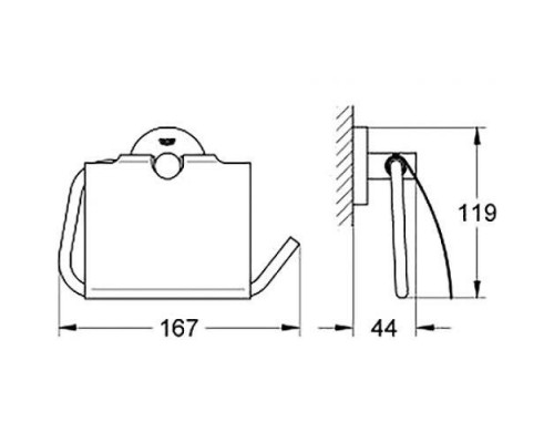 Держатель для туалетной бумаги, GROHE Essentials, с крышкой, хром 40367001