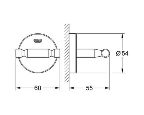 Крючок для банного халата, GROHE BauCosmopolitan, хром, 40461001