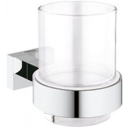 Стакан с держателем, GROHE Essentials Cube, хром, 40755001