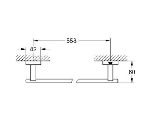 Держатель для банного полотенца GROHE Essentials Cube 600 мм, хром